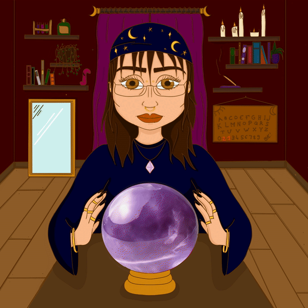 Voyante avec une boule de cristal